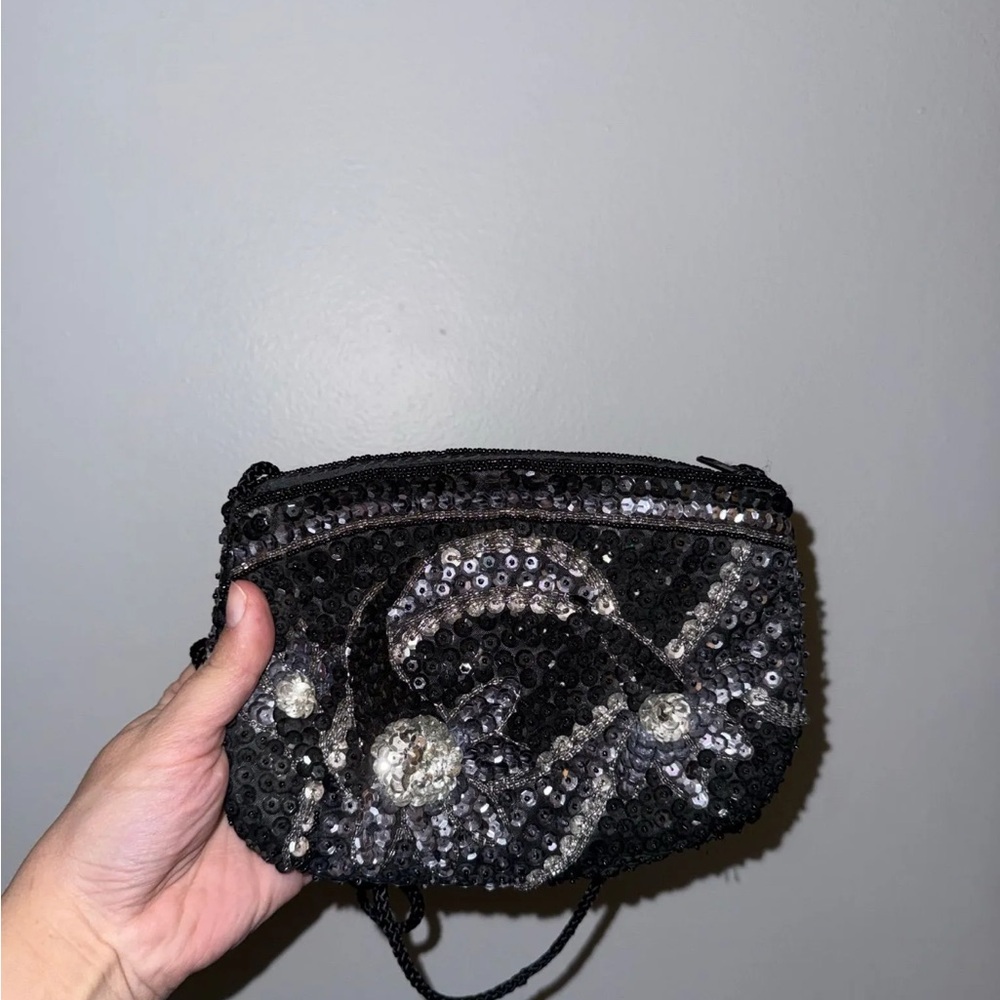 Black Sequin Handbag